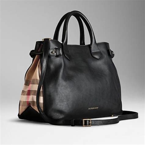 burberry bag black leather|burberry over the shoulder bags.